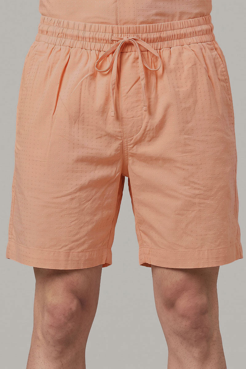 Fusion Men's Printed Cotton Short - Peach