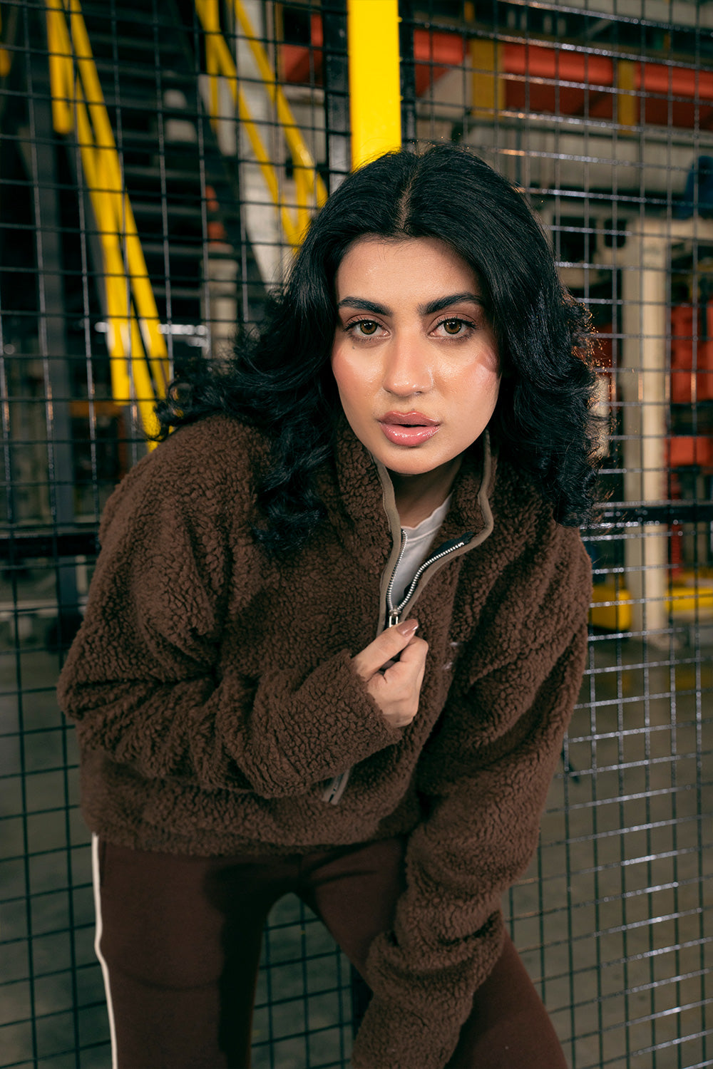 Zalmi Oversized Pile Half Zip jacket