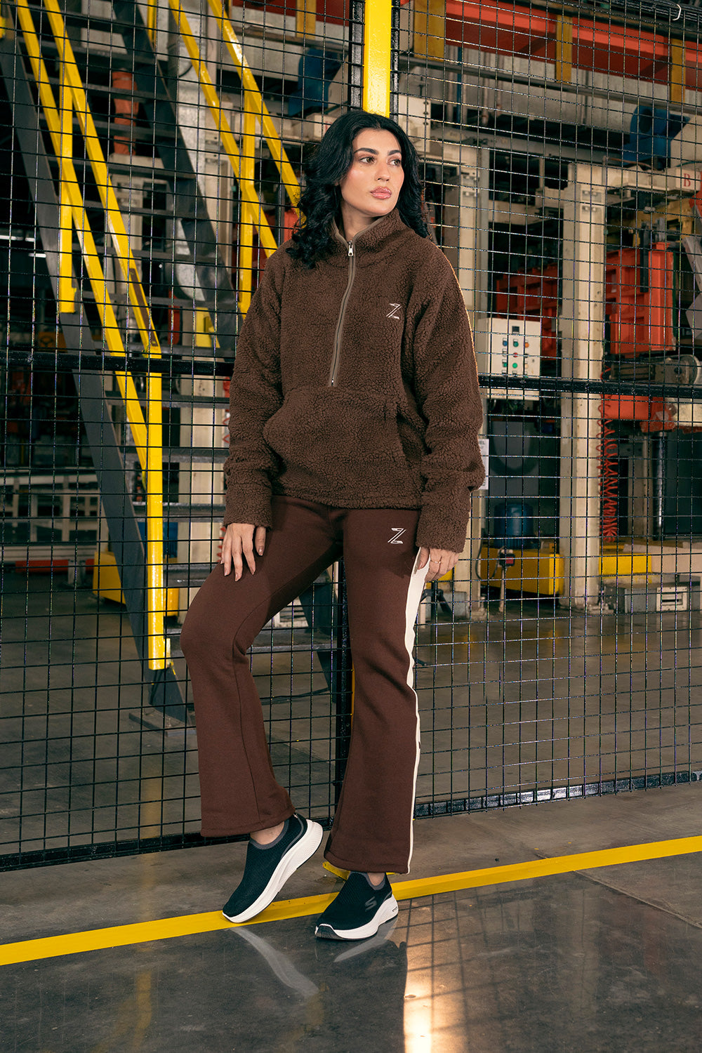 Zalmi Oversized Pile Half Zip jacket