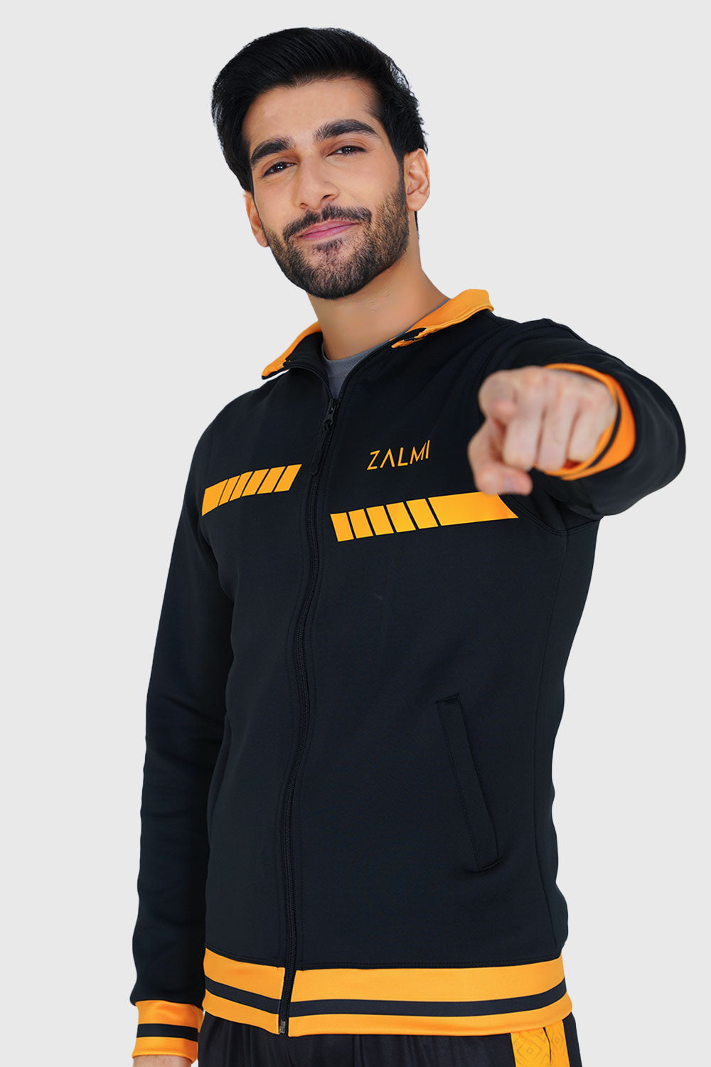 Zalmi Premium Zipper Black - Stylish Full-Zip Sports Jacket