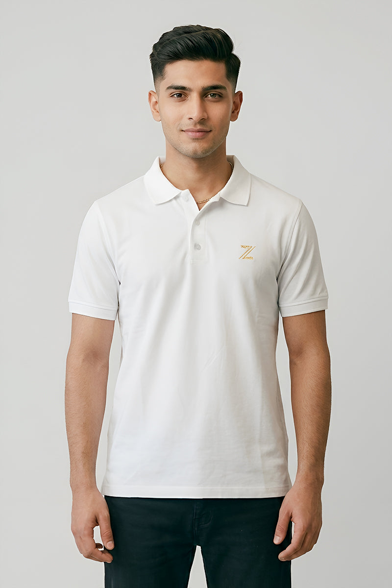 Zalmi White Polo - Limited Edition