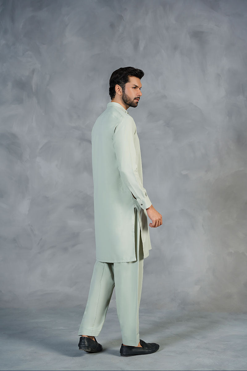 AGHAAZ KAMEEZ SHALWAR - SAGE GREEN