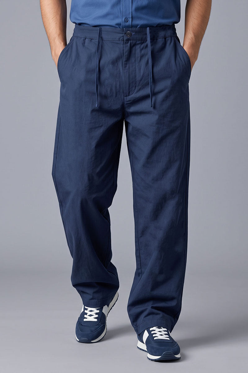 Fusion Men's Casual Relaxed Trouser - Navy Blue