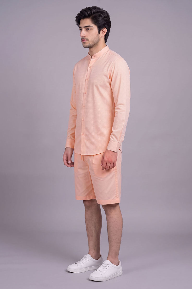 Fusion Men's Printed Cotton Short - Peach