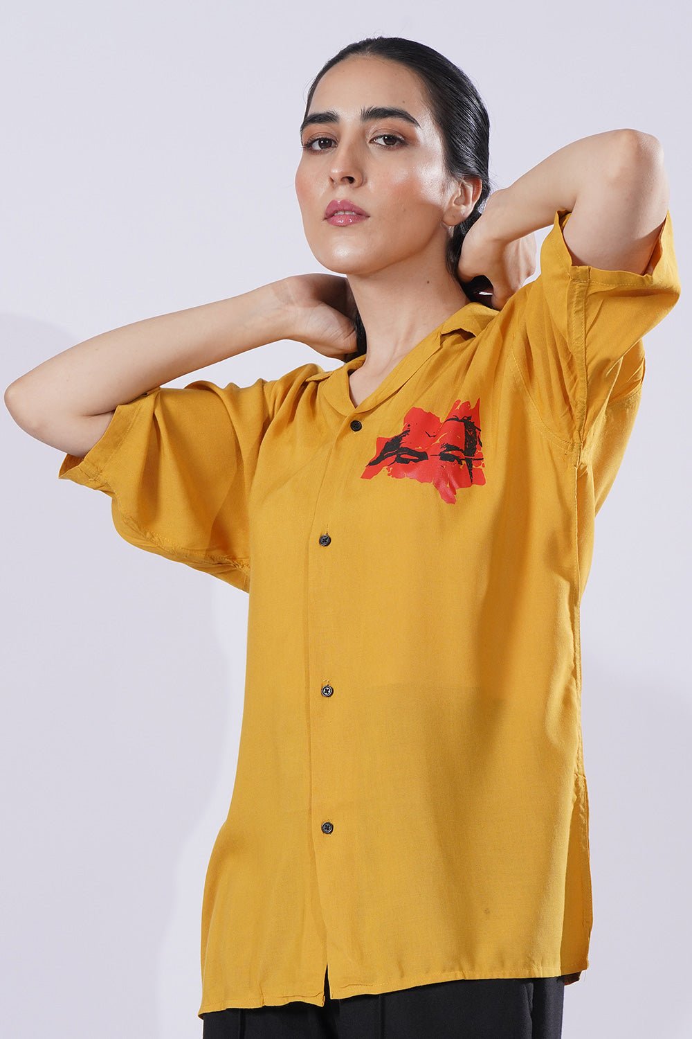 Mustard Printed - Hawaiian Shirt for Summer Style