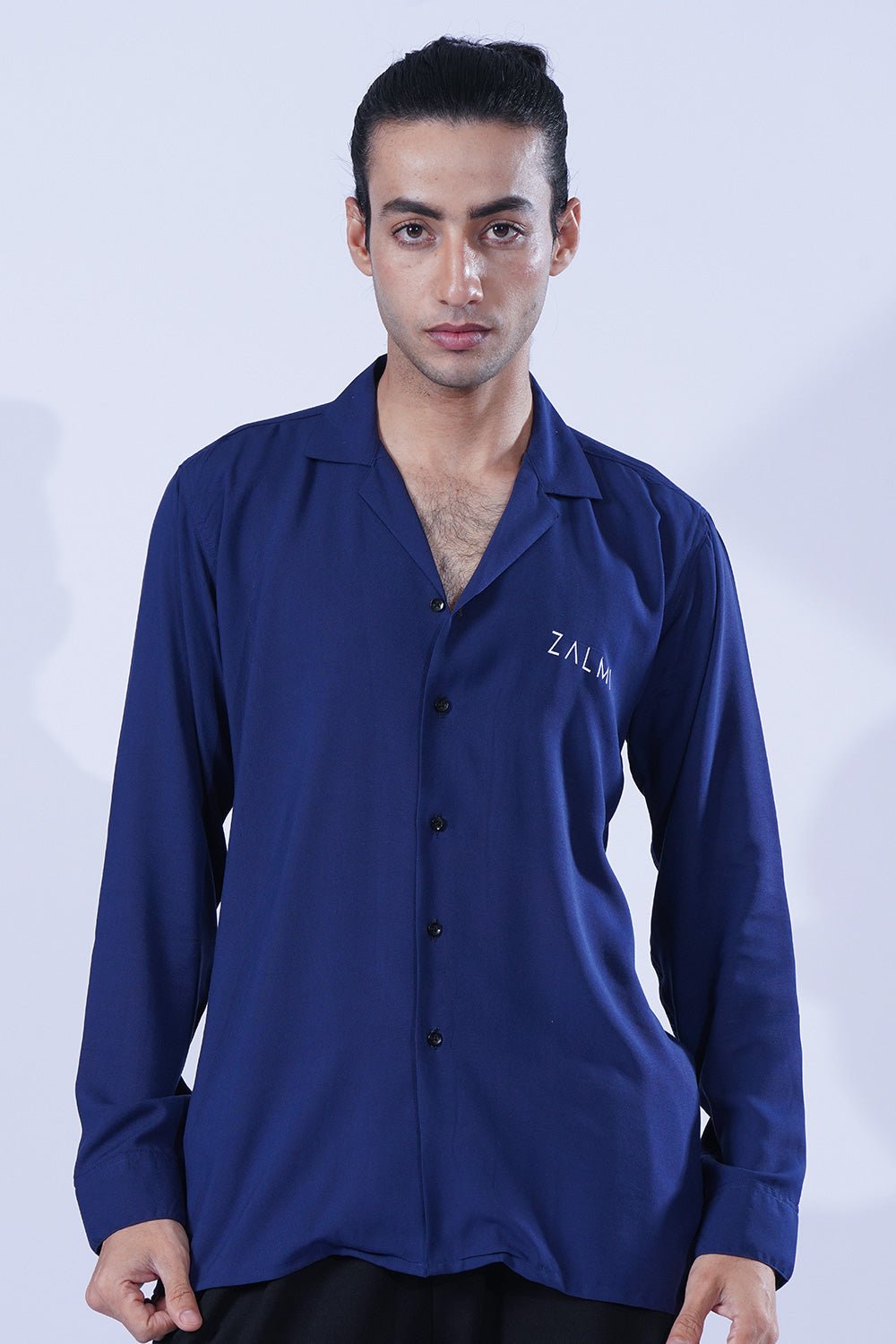 Navy Blue Basic - Hawaiian Shirt for Summer Comfort