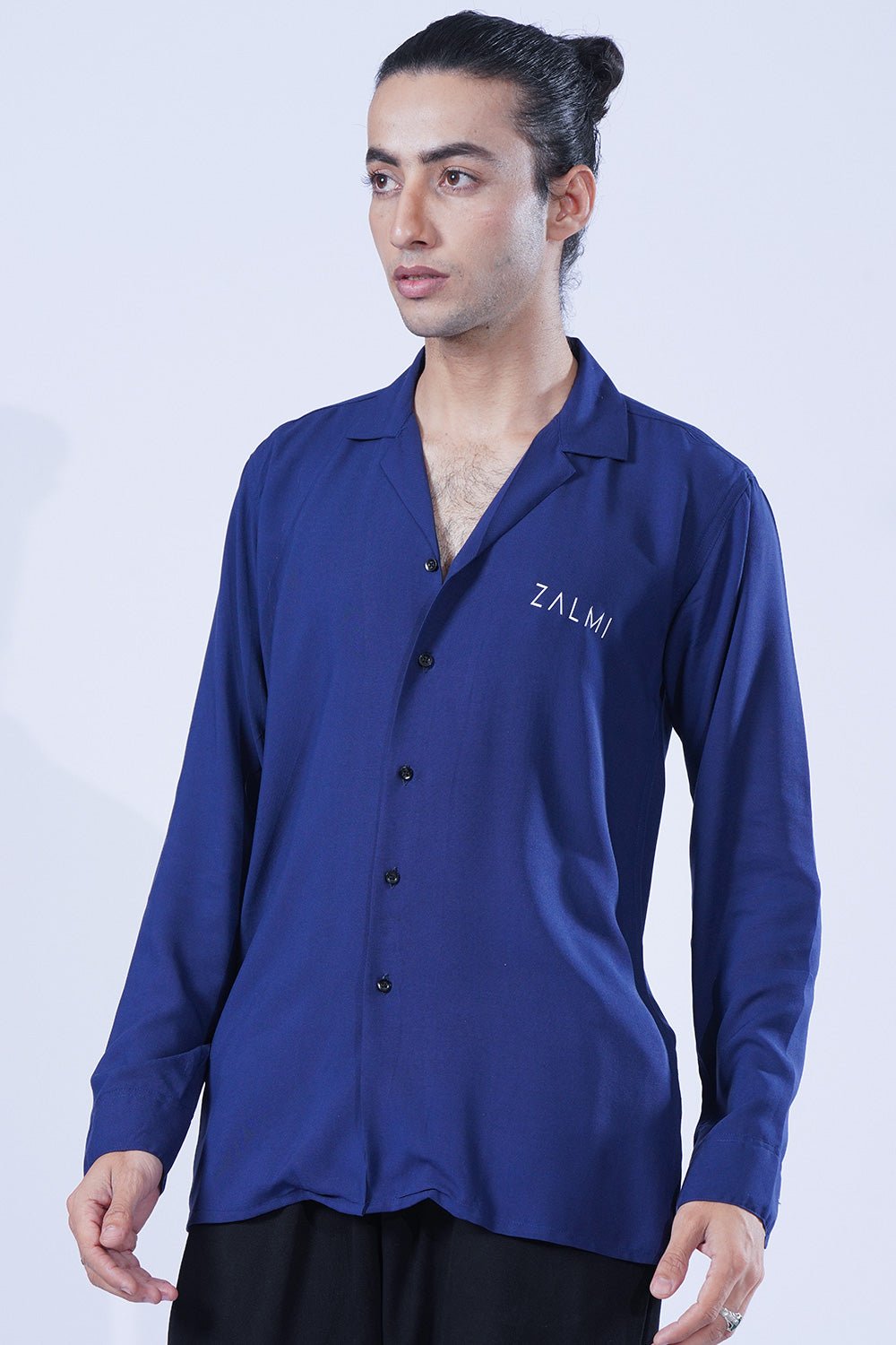 Navy Blue Basic - Hawaiian Shirt for Summer Comfort