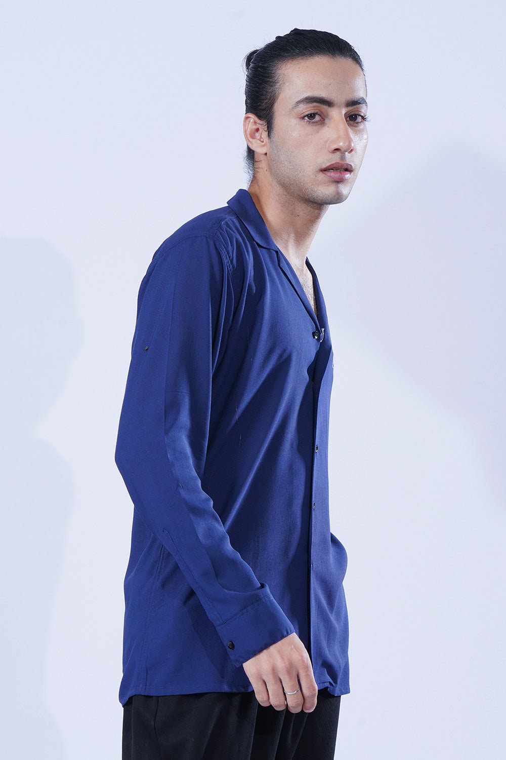 Navy Blue Basic - Hawaiian Shirt for Summer Comfort