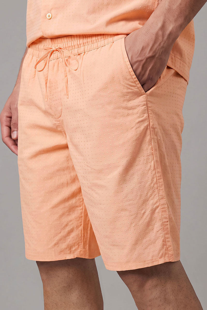 Fusion Men's Printed Cotton Short - Peach