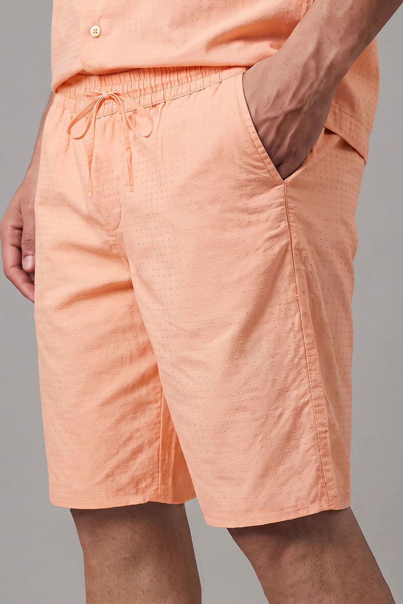 Fusion Men's Printed Cotton Short - Peach
