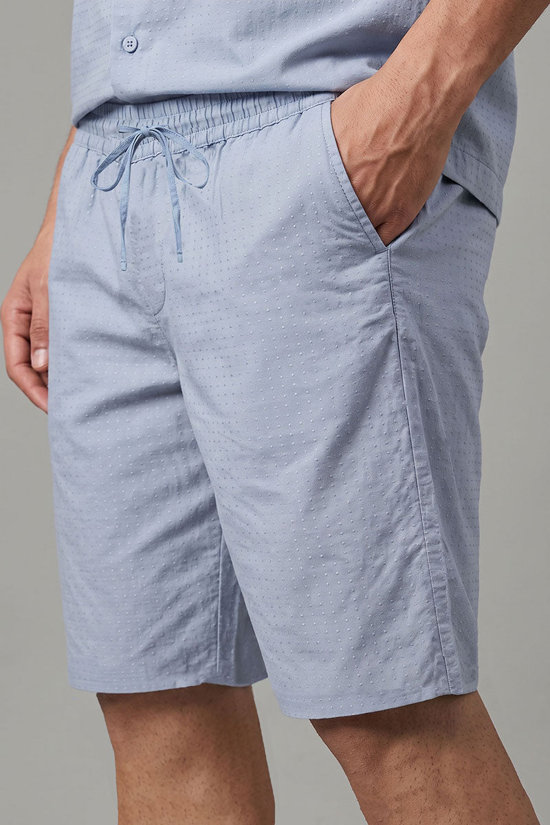 Fusion Men's Printed Cotton Short - Ice Blue