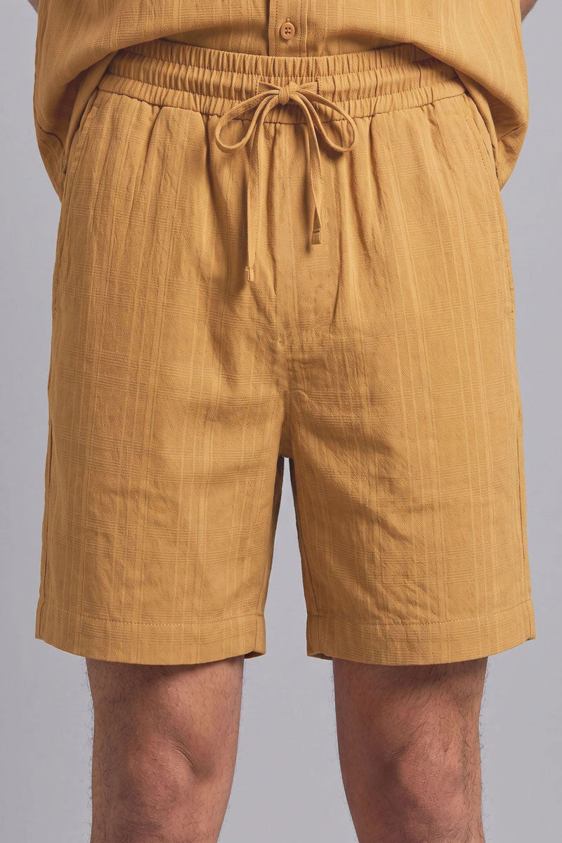 Fusion Men's Casual Textured Short - Mustard