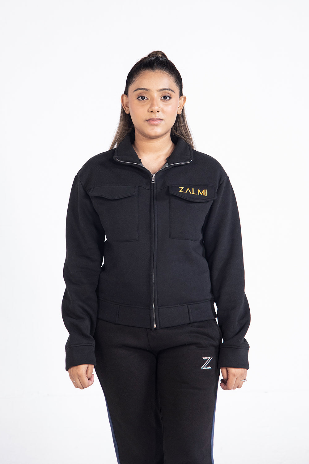 Zalmi Cropped Bomber Jacket