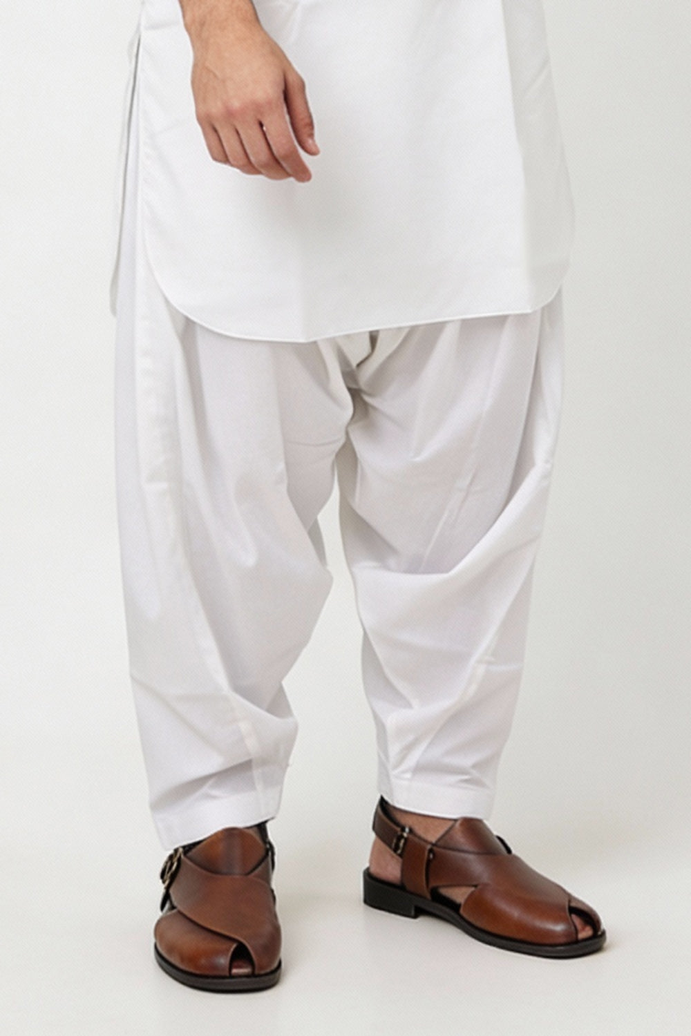 BB-002 White Shalwar Kameez Wash n Wear - Ban