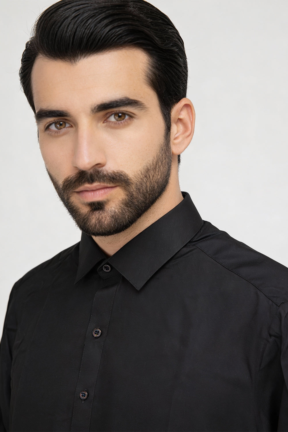 BB-003 Black Shalwar Kameez Wash n Wear - Collar