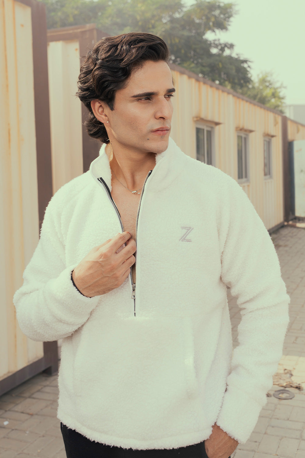 Zalmi Oversized Pile Half Zip jacket