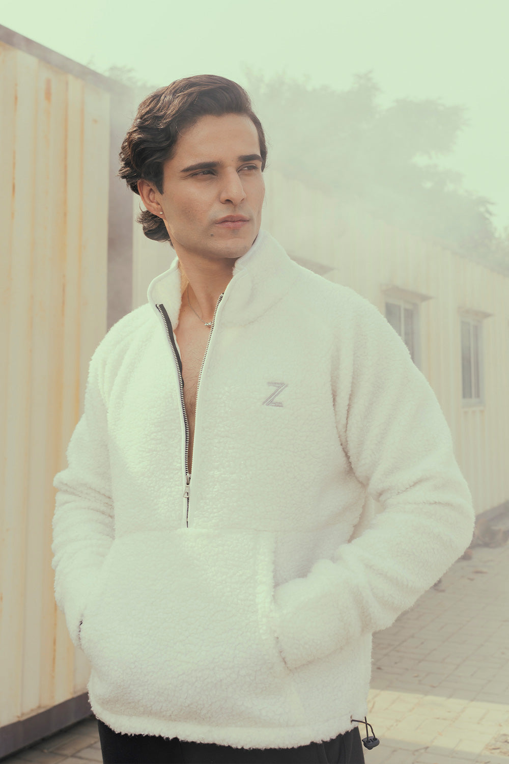 Zalmi Oversized Pile Half Zip jacket