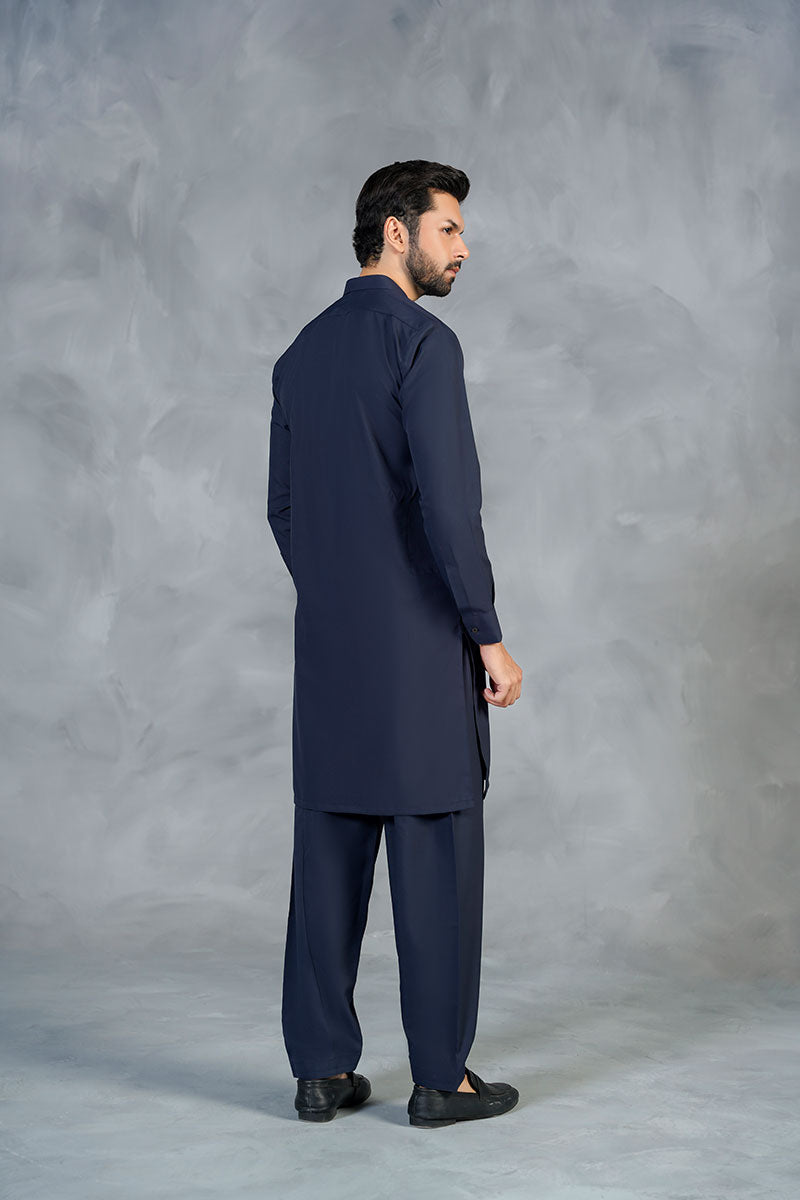 AGHAAZ KAMEEZ SHALWAR - NAVY BLUE
