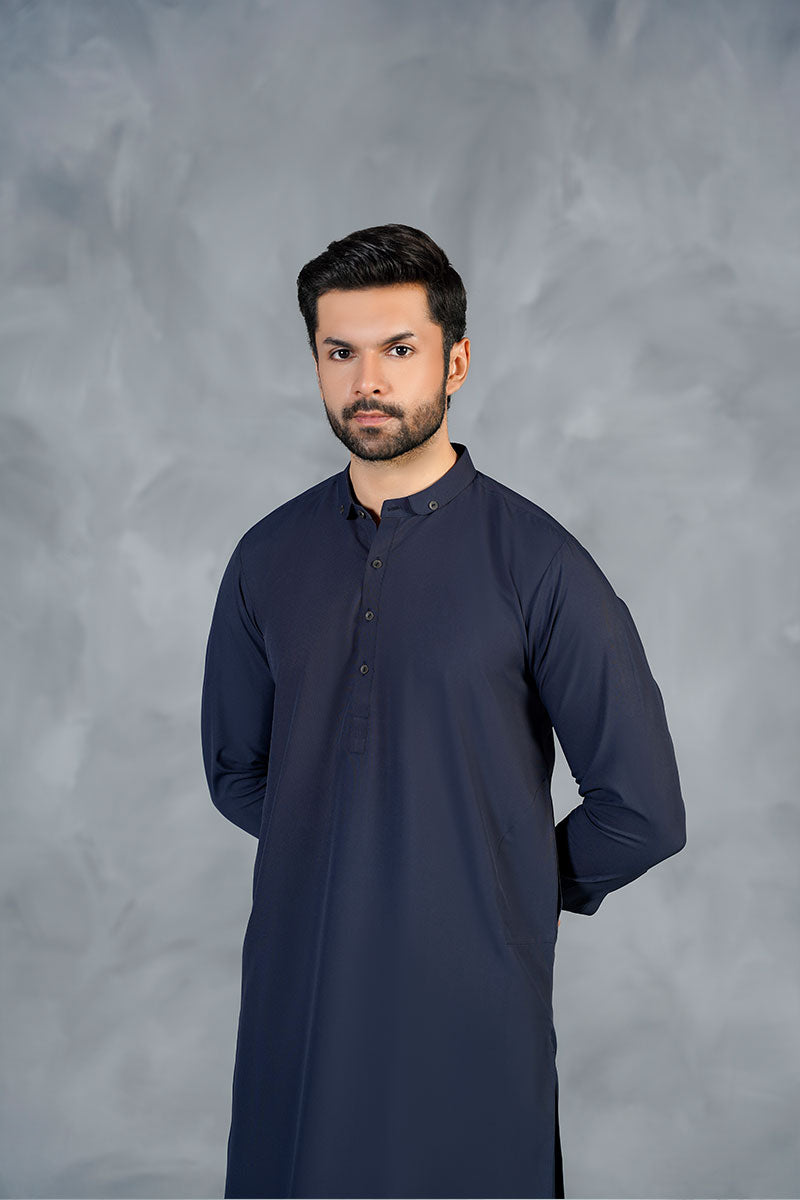 AGHAAZ KAMEEZ SHALWAR - NAVY BLUE