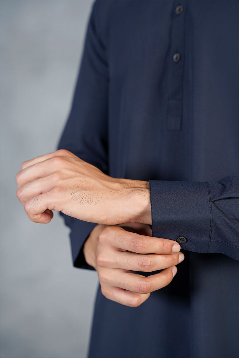 AGHAAZ KAMEEZ SHALWAR - NAVY BLUE