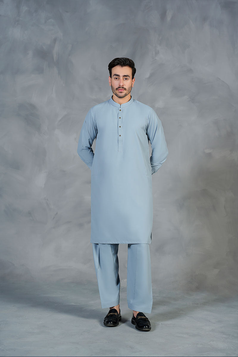 AGHAAZ KAMEEZ SHALWAR - ICE BLUE