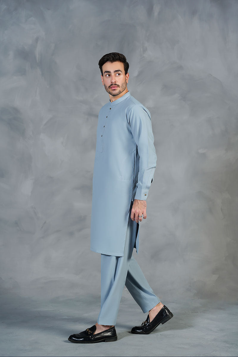 AGHAAZ KAMEEZ SHALWAR - ICE BLUE
