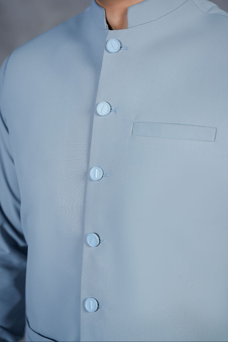 AGHAAZ BASIC WAIST COAT - ICE BLUE