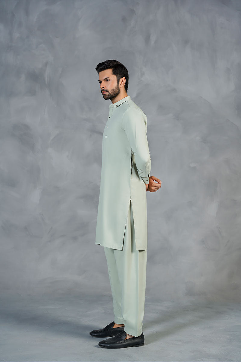 AGHAAZ KAMEEZ SHALWAR - SAGE GREEN