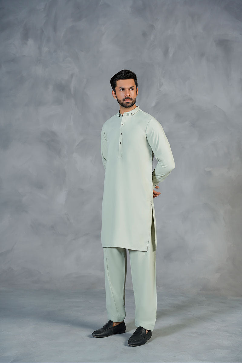 AGHAAZ KAMEEZ SHALWAR - SAGE GREEN