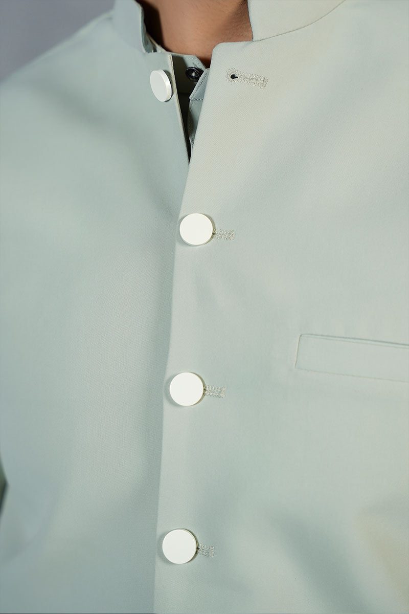 AGHAAZ BASIC WAIST COAT - SAGE GREEN