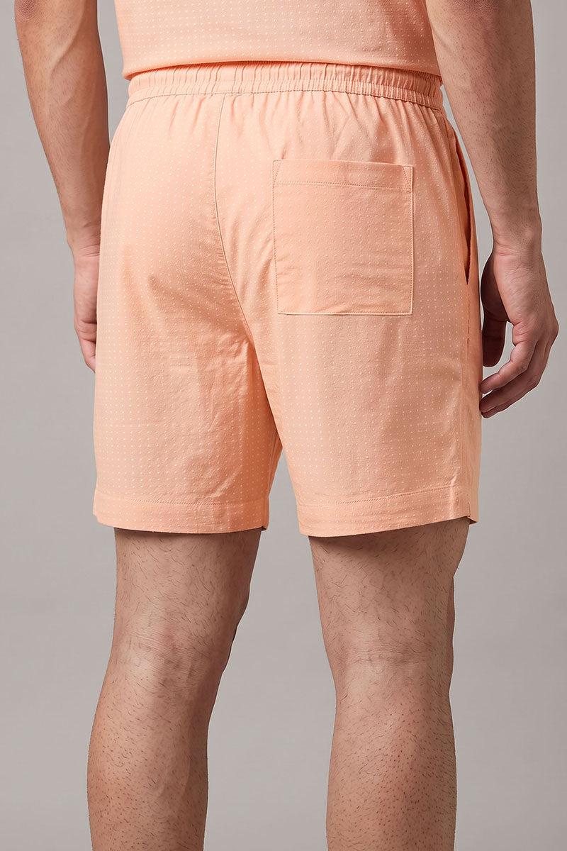 Fusion Men's Printed Cotton Short - Peach