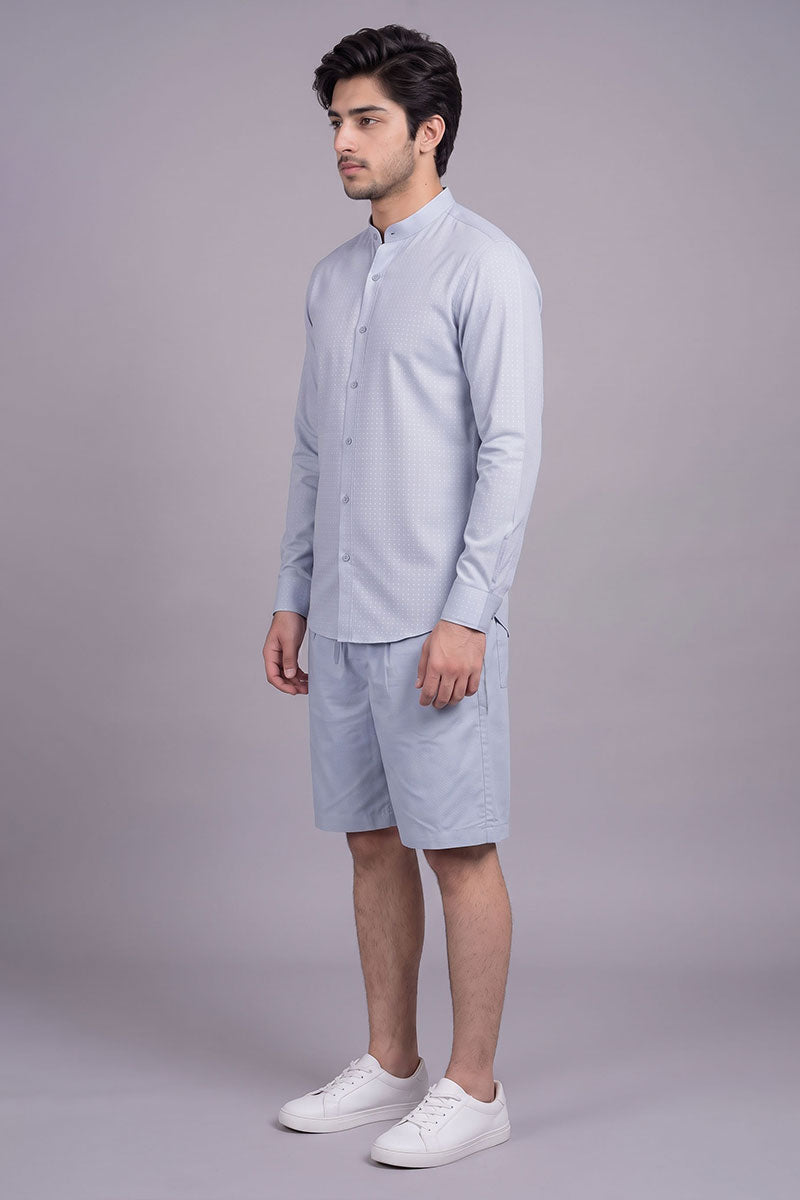 Fusion Men's Printed Cotton Short - Ice Blue