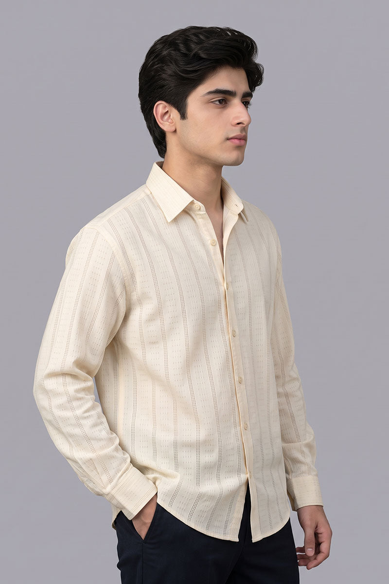 Fusion Men's Classic Texture Shirt - Cream