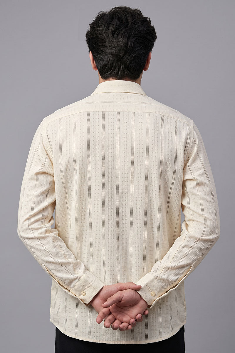 Fusion Men's Classic Texture Shirt - Cream