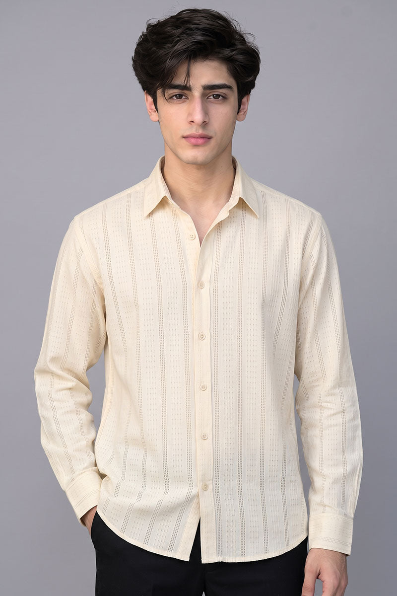 Fusion Men's Classic Texture Shirt - Cream