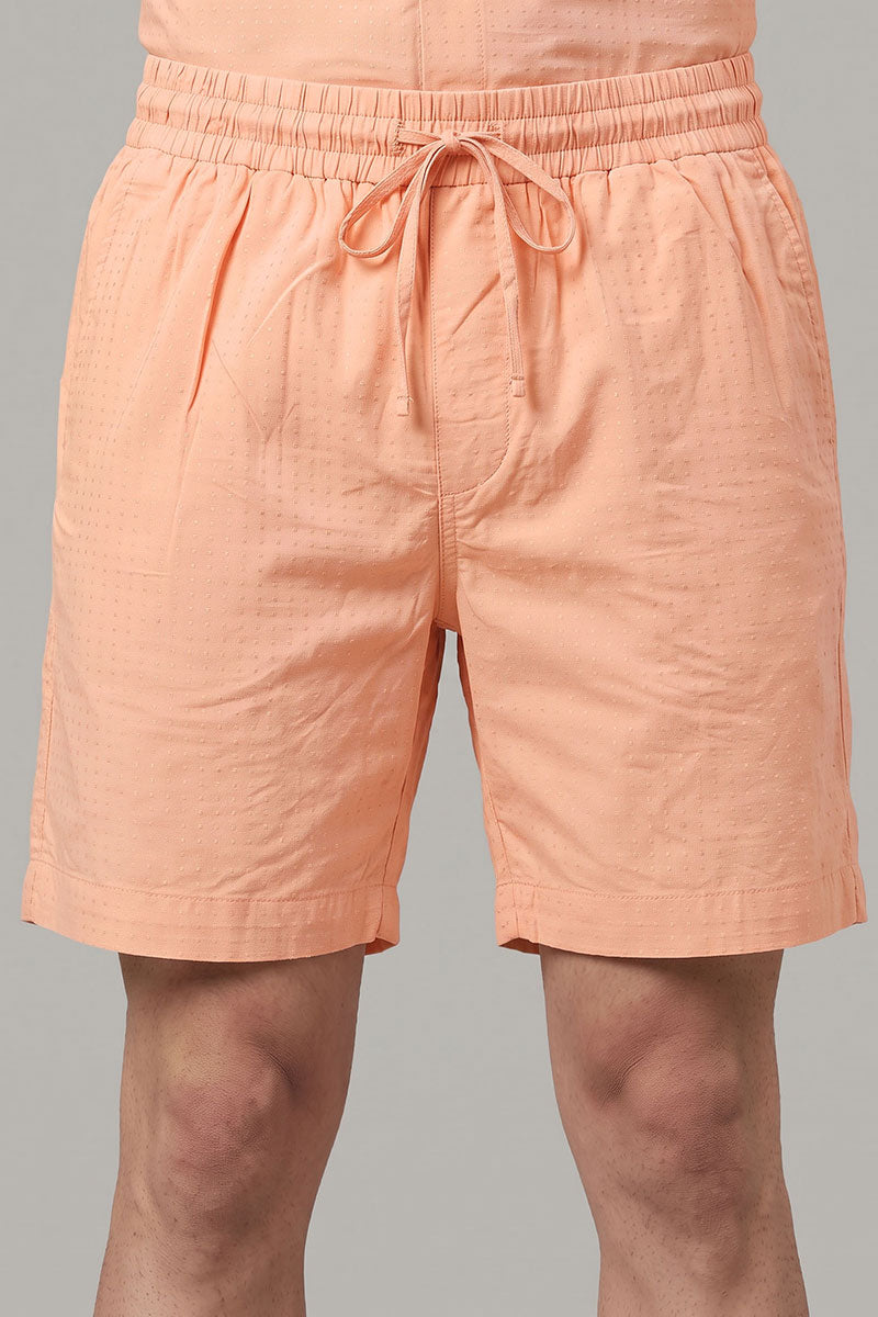 Fusion Men's Printed Cotton Short - Peach