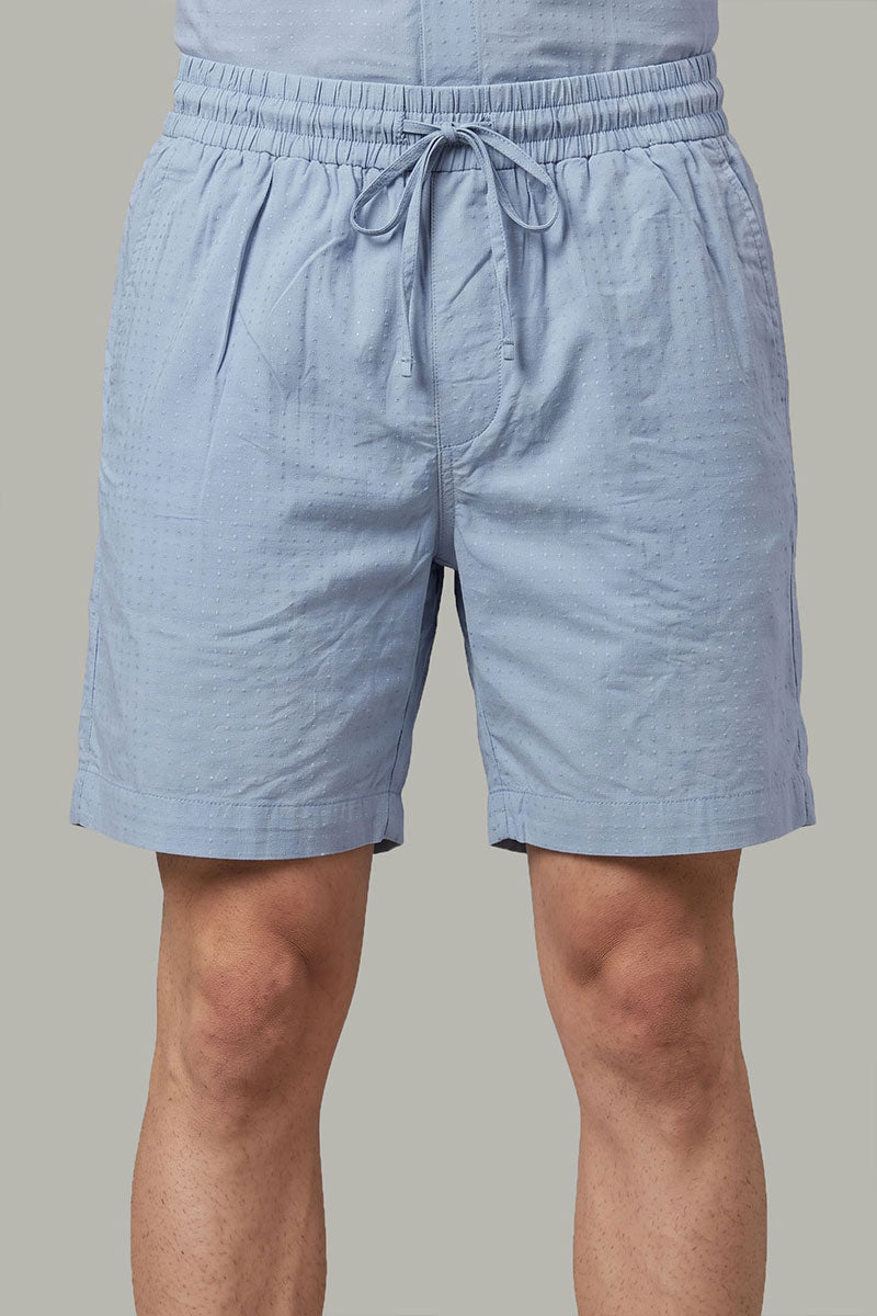 Fusion Men's Printed Cotton Short - Ice Blue
