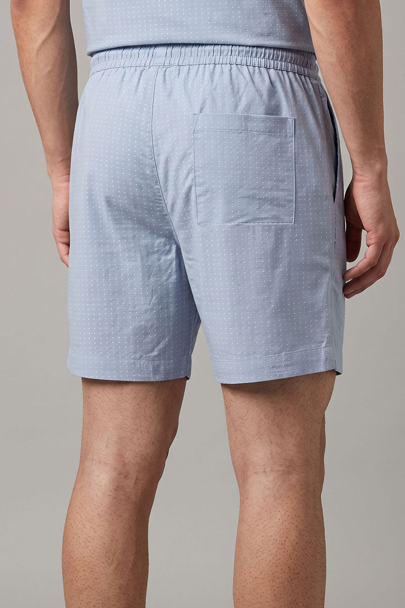 Fusion Men's Printed Cotton Short - Ice Blue