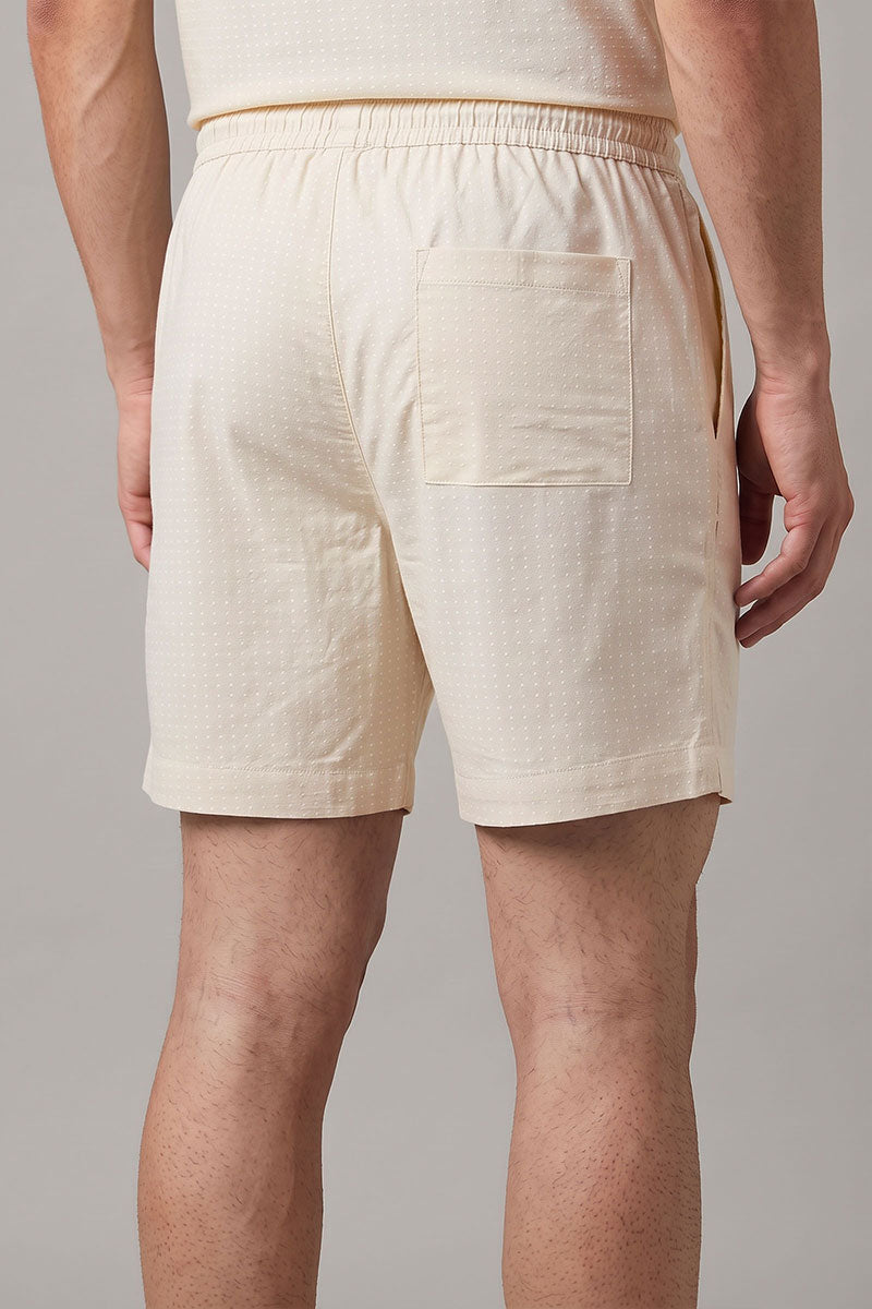 Fusion Men's Printed Cotton Short - Beige