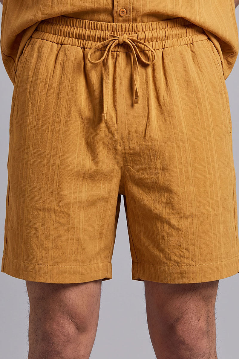 Fusion Men's Casual Textured Short - Mustard
