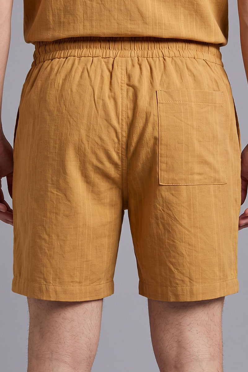 Fusion Men's Casual Textured Short - Mustard